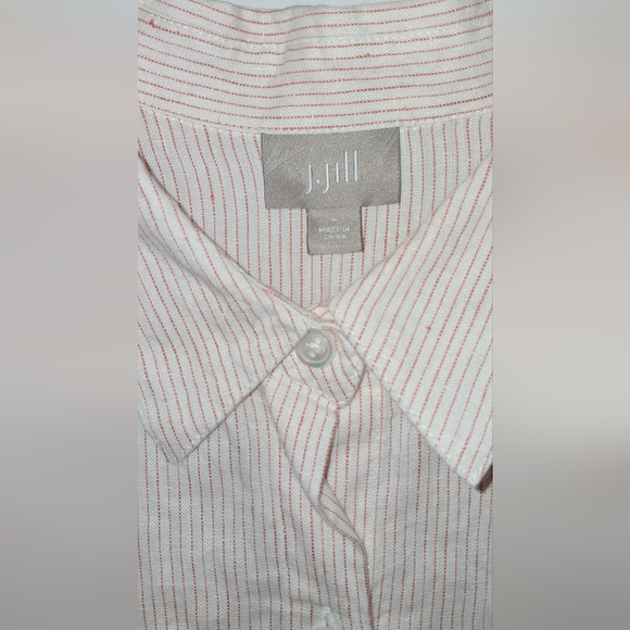 J. JILL long sleeve PINK stripe Shirt 1X - Picture 4 of 6